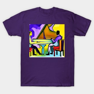 Talking To My Friend. Two Friends Sitting At The Piano Discussing Piano Technique. T-Shirt